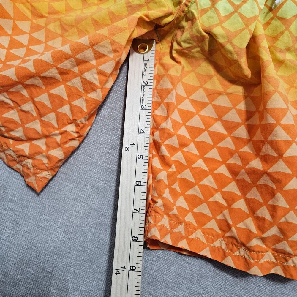 TYR Mens Small Orange Yellow Gradient Geometric Triangle Board Shorts Swim Trunk